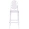Emma and Oliver Ghost Barstool in Transparent Crystal with Oval Back